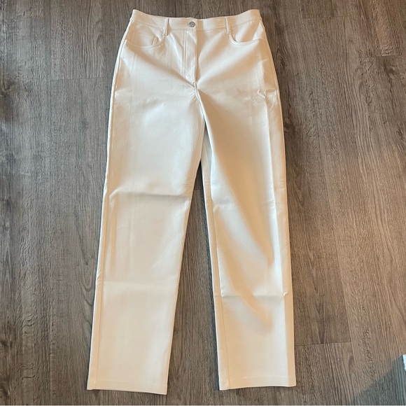 ARITZIA Wilfred The Melina Pant Cream Faux Vegan Leather Pants - Picture 2 of 9